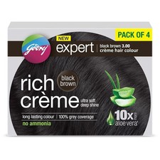 Godrej Expert Rich Cr me Hair Colour Shade 3 BLACK BROWN 40g Pack of 4