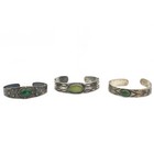 Southwest Sterling Fred Harvey Era Turquoise Stamped Cuffs Lot of 3 #S5621-3 — photo 1