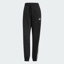 adidas women Essentials 3-Stripes Fleece Loose-Fit Pants