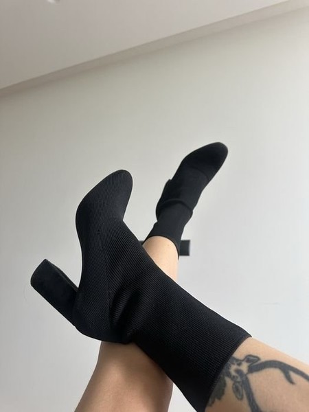 Women Black Sock Boots Textile 38
