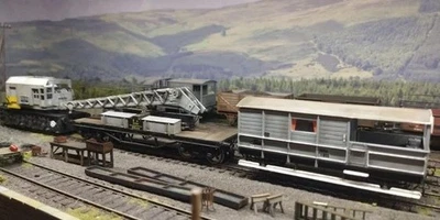 B&R OO Gauge 4mm Scale Booth Crane Chassis And Runner Wagon Top
