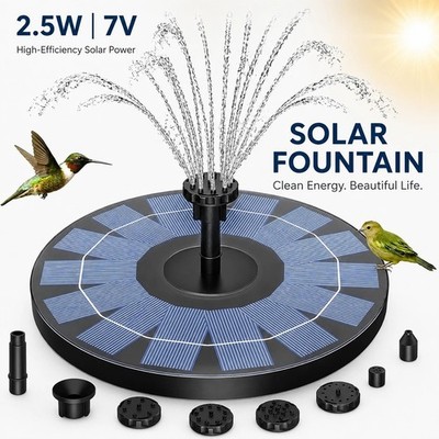 Solarbetriebene Schwimmpumpe Brunnen Vogeltränke Teich Pool Garten Fischteich