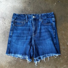 American Eagle Denim Shorts Womens 4 Blue Excellent Next Level Stretch Raw Hem