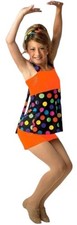 Candyman ORANGE Adult XL New Dance Costume Polka Dot Top w/Shorts  Headwrap