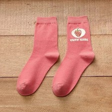 1 Pairs Womens Cotton Work Socks Lot NEW Spring Flower Casual Crew Socks 6-9