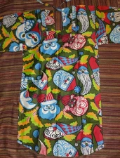  1960s Japanese Smock Apron  w/ Fanciful ELVES - Design House [Never Worn]