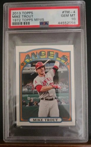 MIKE TROUT 2013 TOPPS 1972 TOPPS MINIS PSA 10 TM-4