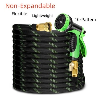 25-150FT Non-Expandable 3/4' Flexible Garden Water Hose + 10 Function Sprayer