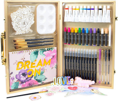 DIY Designer Art Studio by , Kit Includes 40+ Art Making Essentials.Water Colors