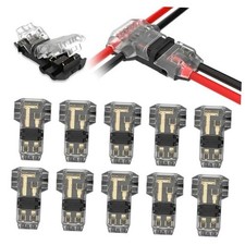 T Tap Wire Splitter Connectors 3 Way 2 Pin Low Voltage Wire Connectors 16-20AWG