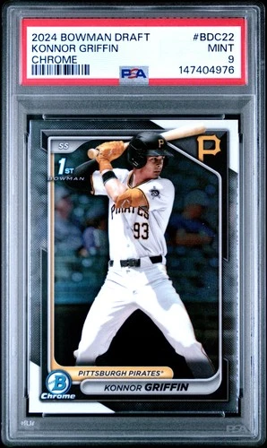 147404976 Konnor Griffin 2024 Bowman Draft #BDC-22 Chrome 1st RC PSA 9