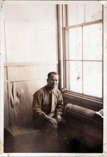 WW2 Photo of Soldier Sitting by Window