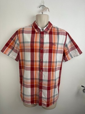 Weird Fish Judd Kurzarm Karohemd Chilli Rot Herren L 100% Bio Baumwolle