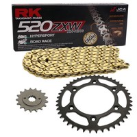 Kettensatz Kawasaki ZX-6R 05-06 Kette Rk Gb 520 Zxw 110 Gold Offen