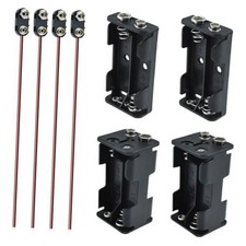 8 Pcs AA Battery Holder and 9-Volt Snap Wire Leads AA Battery Holder 8PCS Kit