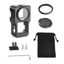 Aluminum Camera Frame Case with Filter Lens Cover Adapter Base For DJI Action 2