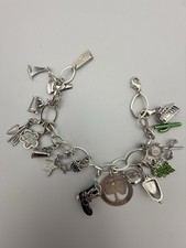 Vintage Swarovski Charm Bracelet Silver ONE S...