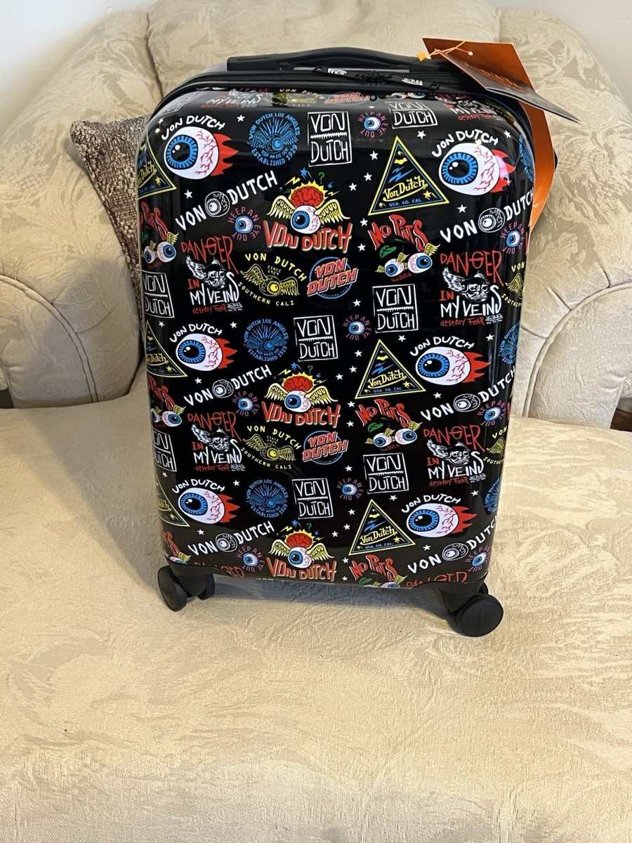 Von Dutch Luggage Carry On Black Jax Black Hardcover NWT | eBay