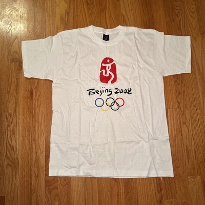NEW BEIJING CHINA OLYMPICS 2008 WHITE T SHIRT CREW NECK SIZE XXXL NWT