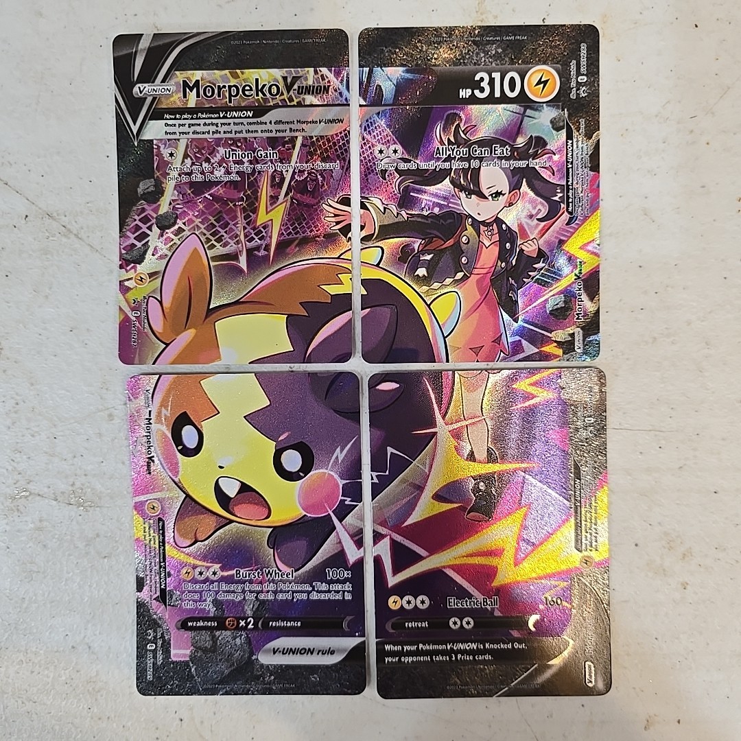 Pokemon Morpeko V-Union 4 Card Set SWSH287 SWSH288 SWSH289 SWSH290 Promo Mint