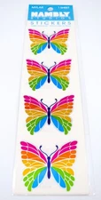 NEW Vintage Hambly Studios “Colorful Butterflies” Mylar 4 Stickers 1 Sheet