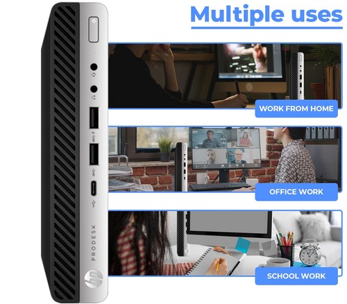 HP ProDesk 600 G4 Mini PC Monitor Bundle Core i5-8500T 8GB/240GB NVMe Win 11 Pro - Picture 3 of 22