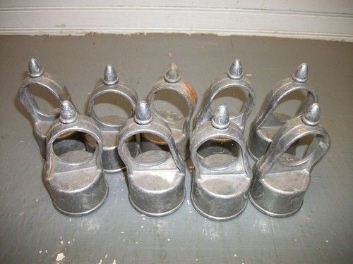 Chain Link Fence Post Caps 1 3/4" Post 1 3/8" Rail Aluminum Lot of 9 Acorn