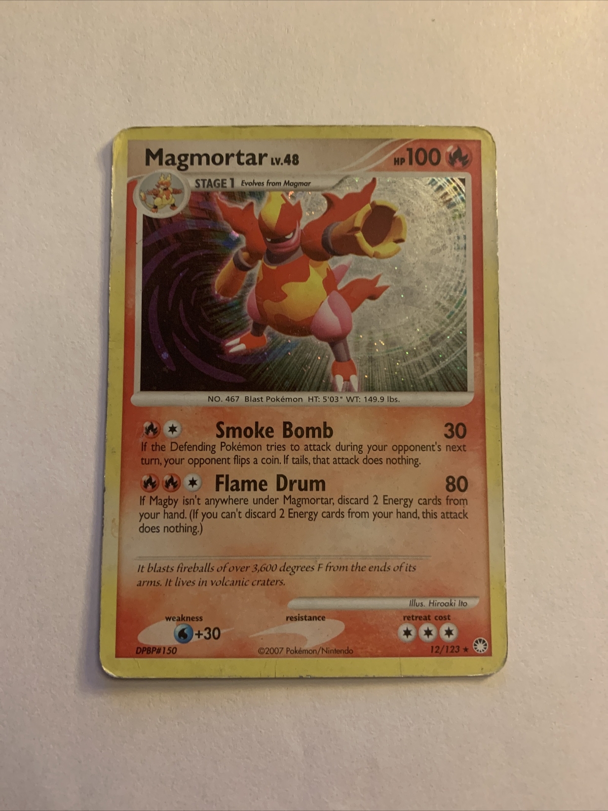 Magmortar 12/123 Mysterious Treasures Holo Rare Pokemon Card LP