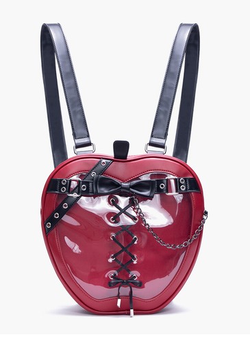 Handmade Red Apple Shape Style Bow Backpack Bag Itabag With Chain Crossbody Bag - Picture 16 of 27