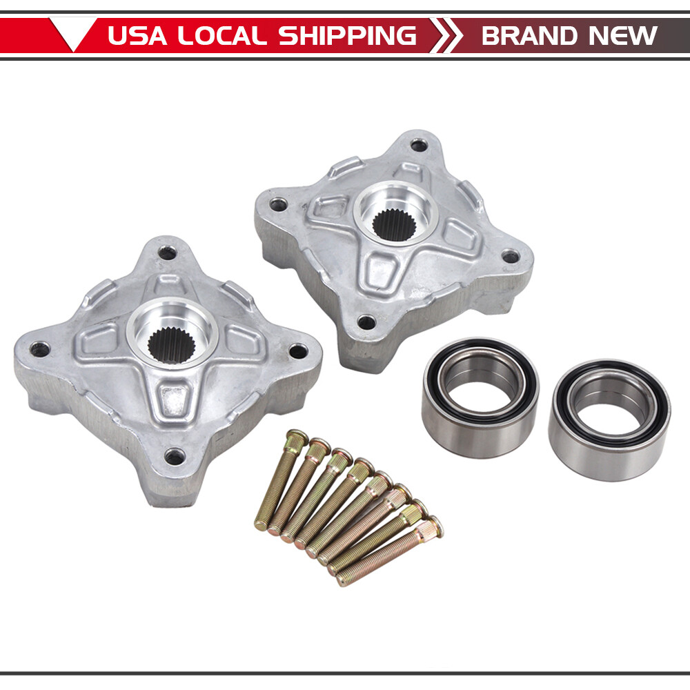 2x Front Wheel Hubs W/ Studs Bearings For Polaris Sportsman 450 4x4 HO