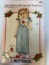 NEW Butterick 4881 Strawberry Shortcake Fashions/ Size 5, 6 And 6X