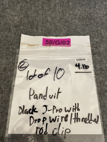 Lot Of 10 Panduit Black J-Pro With Drop Wire/Threaded Rod Clip New - 第 11/12 張圖片