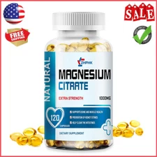 Magnesium Citrate Capsules 1000mg Per Serving -Highest Potency Capsules 120 Pill