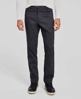 Tommy Hilfiger Men's Gray Twill Modern-Fit Four-Pocket Dress Pants Size 34W 31L