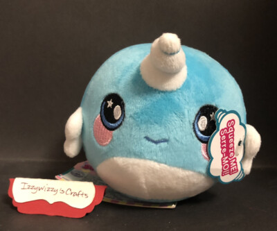 Squeezamals squishy NADIA NARWHAL Blue soft scented plush NWT