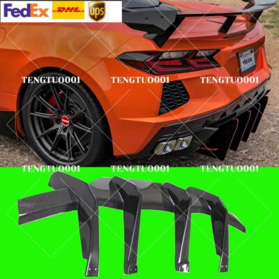 For Chevrolet Corvette C8 Stingray 2020UP Carbon Fiber Rear Bumper Diffuser Lip
