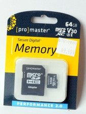 Promaster 64GB Micro SD V30 XC U3I mit Adapter