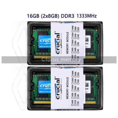 RAM PC3-10600 1333MHz RAM Crucial DDR3 16 GB (2x8GB) Per Laptop - 1333 MHz SODIMM, Perfetta Per Aggiornare Il Tuo PC! Memoria Ddr3 1333mhz Per Notebook