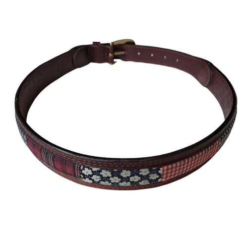 Talbots Vintage XS Petite Brown Multicolor Women Belt Brass Buckle 31.5" Length. - Picture 2 of 12