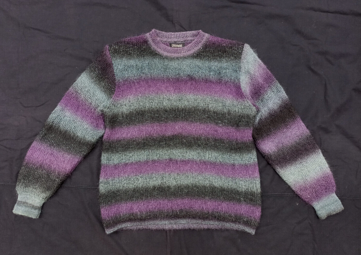 Misaki Purple Black Gradient Striped Sweater Japan Sz M