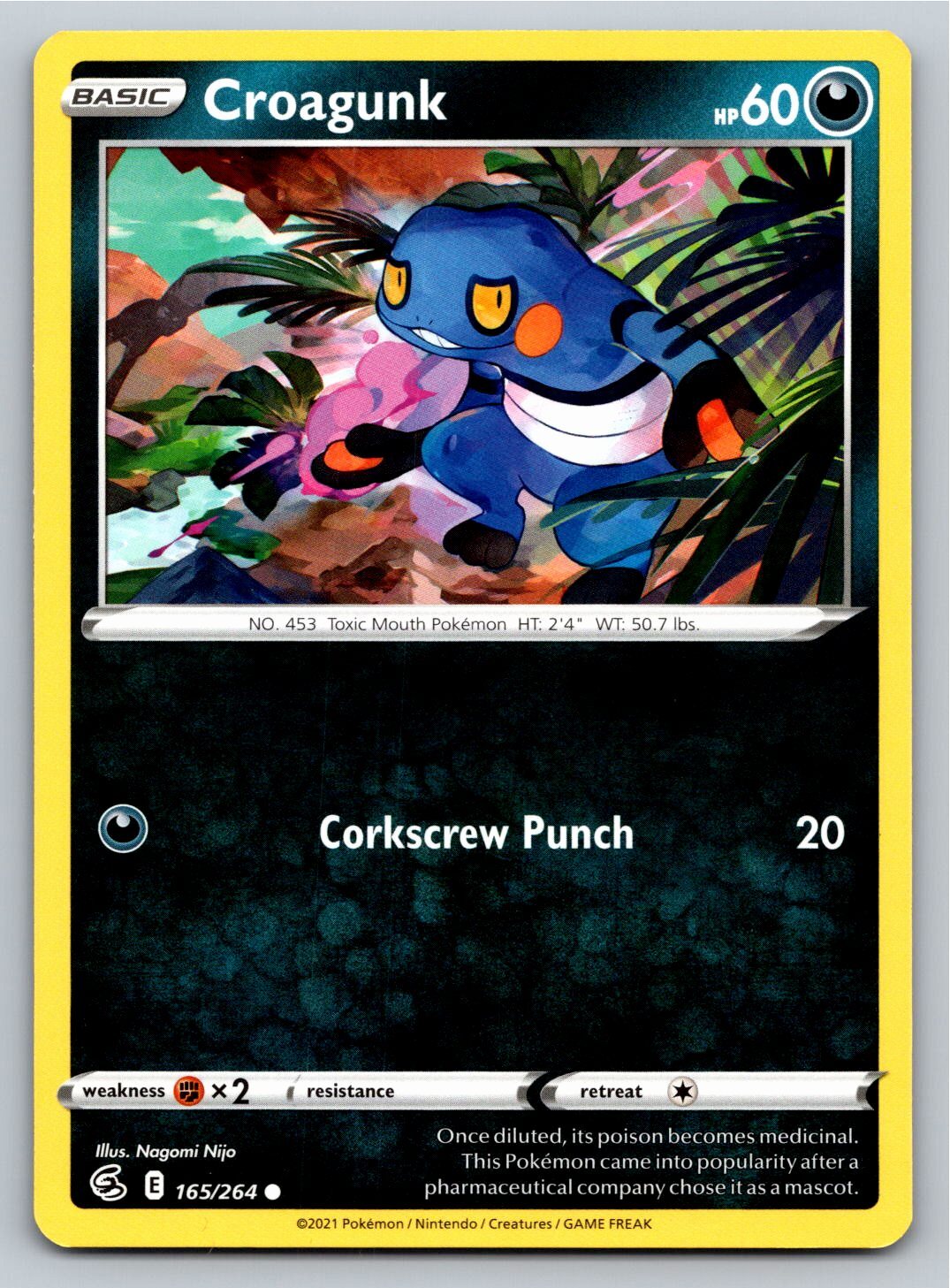 Croagunk 165/264 Common Fusion Strike Pokemon Card - NM Near Mint
