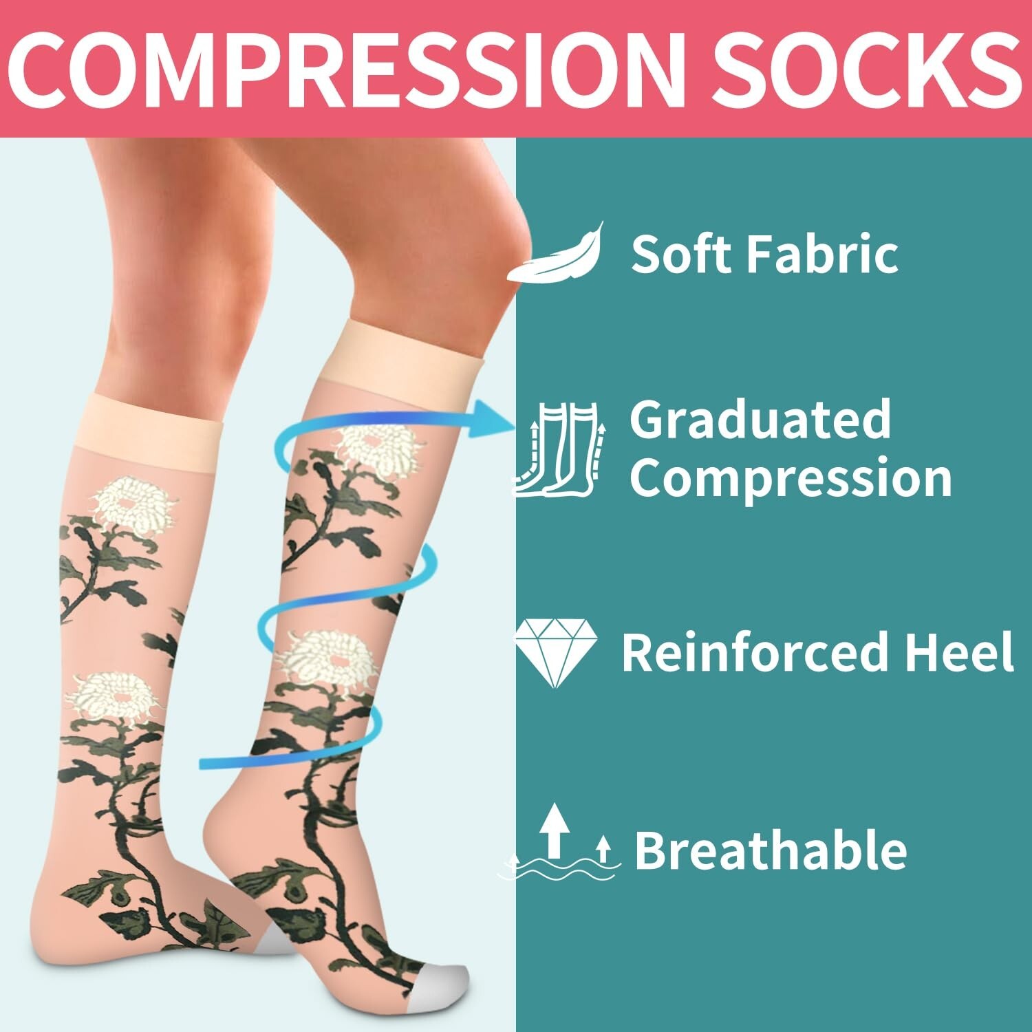 COOLOVER Compression Socks for Women and Men - Best for Circulation, Running,...