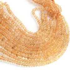 1 Strand Citrine Rondelle Shape Faceted Beads, 8 Inches,5-10mm Beads, Gemstone