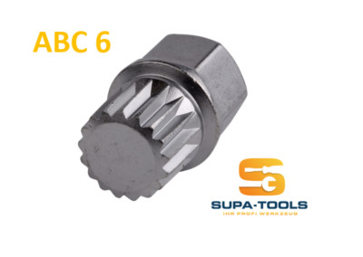 Felgenschloss T40004 ABC6 VW, 17 Kant 17 Zahn Steck Nuss SUPA-Tools