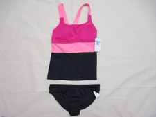 Nike NESSB393-672 Tankini Colorblock 2 Piece Swim Set Pink Medium