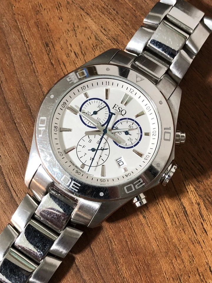 ESQ by Movado Reloj Hombre Hecho en Suiza Cronógrafo ES.10.1.14.5533 Nuevo Bate Foto 3 de 4