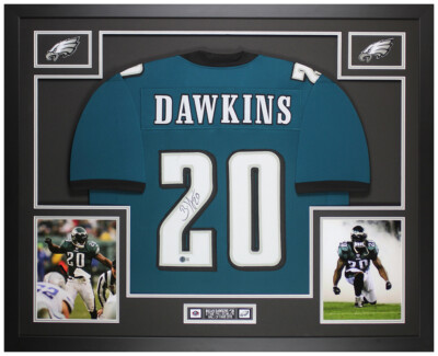 Brian Dawkins Autographed Framed Green Philadelphia Jersey Auto