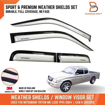 VISOR SHIELD DEFLECTOR WEATHER GUARD FIT MITSUBISHI L200 MK PICKUP 97-05 CAB 2DR