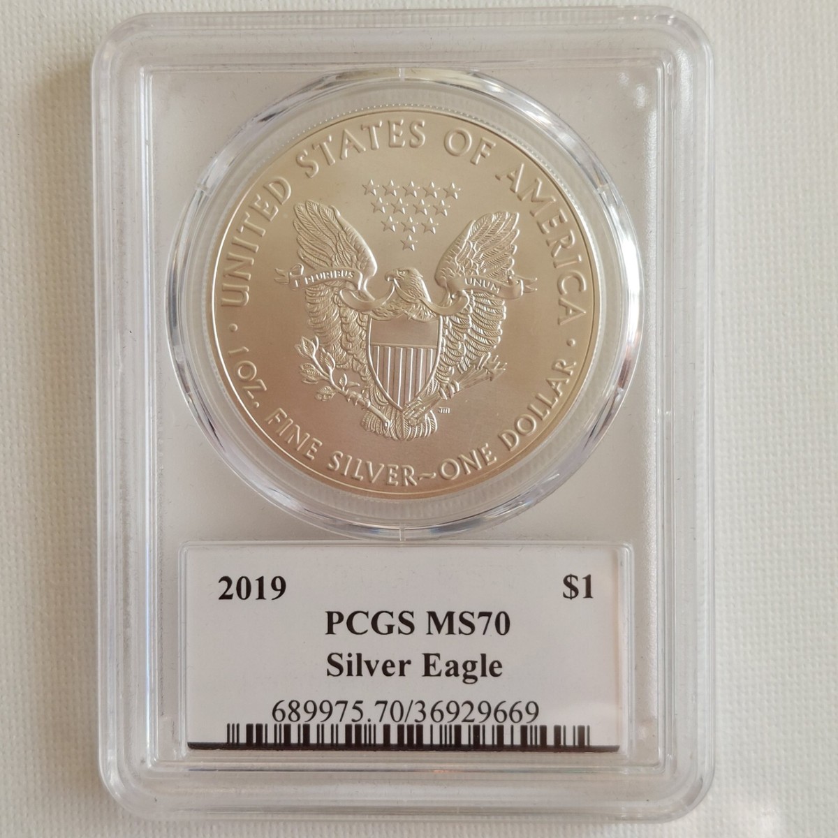 2019 $1 PCGS MS70 Premier 1 Oz Silver Eagle First Edition 1 of