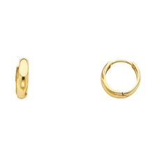 Ioka - 14K Gold 3mm Thickness Huggies Hinged Earrings
